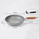 Durable Stone Frying Wok Pan Non-stick Ceramic Pot Induction Fryer Steak Cooking Gas Stove Skillet Cookware Tool for Kitchen Set