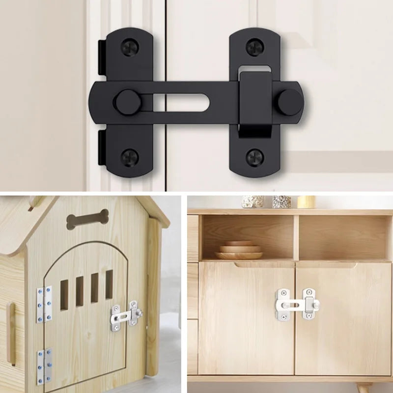 Door Lock Guard Latch Bolt 180 Degree Stainless Steel Toggle Latch Sliding Barn Lock Hardware Gate Latches for Window Closet