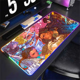 Alfombrilla de ratón luminosa Apex Legend, protector de escritorio, accesorio de anime, alfombrilla de ratón RGB, teclado, ordenador, gamer, mesa, alfombrilla retroiluminada para juegos