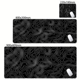 XXL Desk Mat Black And White Strata Liquid Mousepad Large Abstract Mouse Pad Gaming Deskmat With Lockedge Office Non-slip Carpet