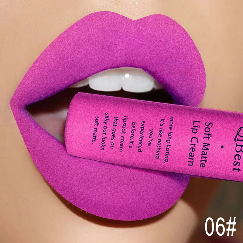 Lápiz labial líquido mate resistente al agua, brillo labial aterciopelado de larga duración, tubo mate nude, pigmento rojo, negro, maquillaje, lápices labiales cosméticos. 