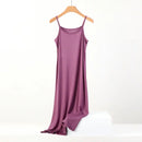 Plus size spring and summer versatile slim long inner nightgown suspender modal cotton solid color bottoming dress