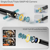5'' IPS Screen Handheld Endoscope Car Inspection Borescope Video Camera Single Dual Triple Autofocus Lens USB Probe Waterproof