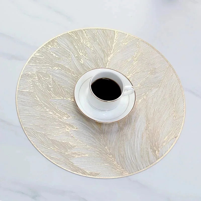 Placemats Set of 1/4Pc Light Luxury Placemat Table Mat Wide Application PVC Table Decor Round Protector Mat Heat Resistant Pad