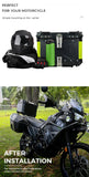 KEMIMOTO 45L/55L/65L Motorcycle Aluminum Case Tail Box Trunk with backrest Universal Top Tail Rear Luggage Tool Storage Box