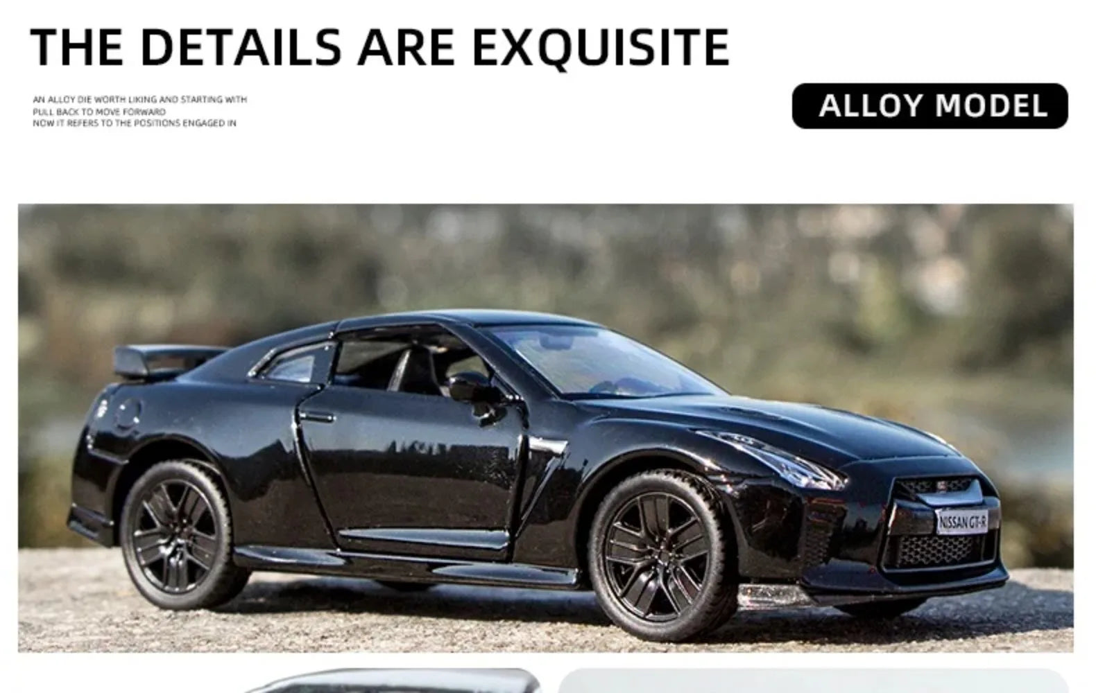 1/36 Nissan GTR Metal Car Model Toys for Boys Alloy Diecast Pull Back Model Car Collection Vehicle for Kid Gifts Adult Toys