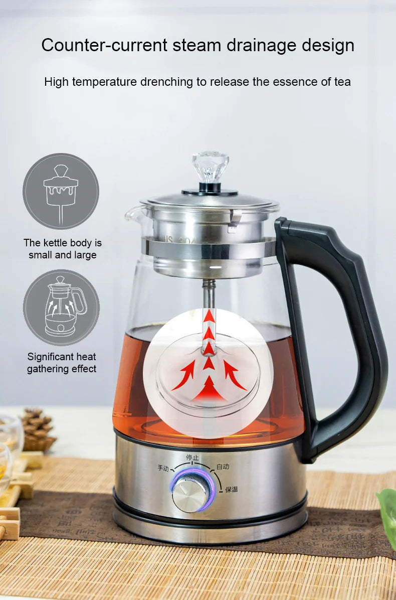 Teteras Hervidor eléctrico Hervidor de agua de vidrio Cafetera térmica inteligente Hervidor de agua de 220 V Electrodomésticos de cocina Infusor de té
