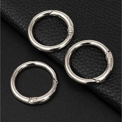 5pcs Metal O Ring Keyring Spring Buckles DIY Jewelry Openable Round Carabiner Keychain Clasp Bag Clips Snap Hook