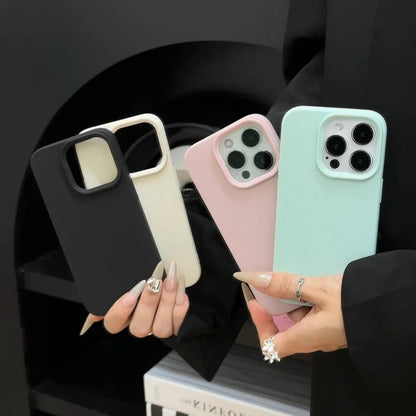 Soft Candy Color Lichee Pattern Silicone Phone Case For iPhone 11 12 13 14 15 16 ProMax Plus 16E X XS XR Shockproof Bumper Cover