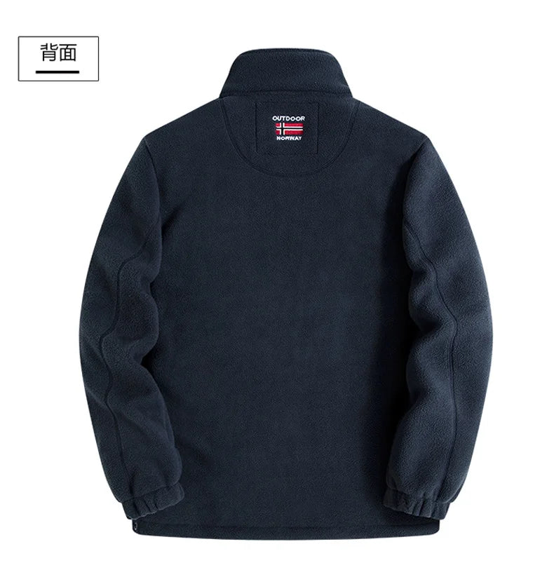 Outdoor Ski Fleece Jacket Men's Autumn And Winter Brand Thick Very Cold Plush Lapel Coat Casual Snow Windproof Sweatshirt Jacket