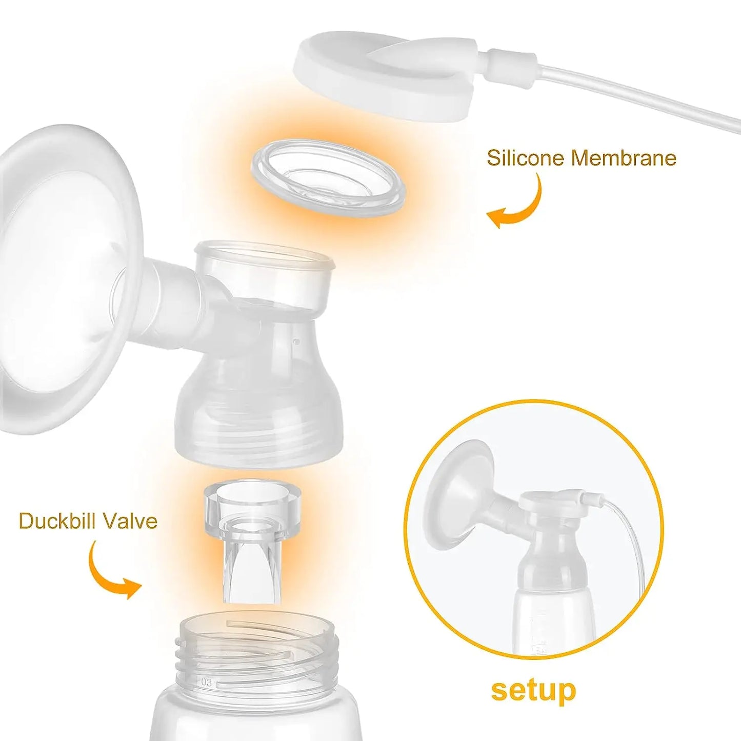 Válvula de pico de pato y diafragma de silicona, compatible con extractor de leche eléctrico, piezas y accesorios (juego de 10 piezas)