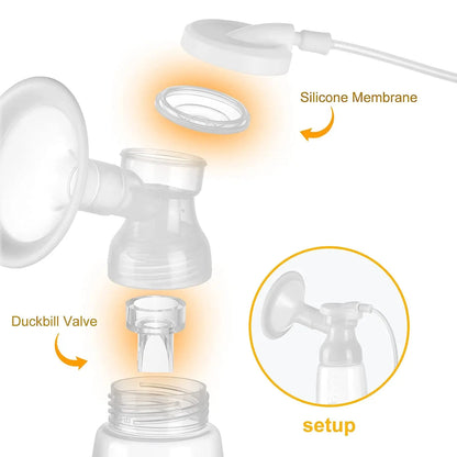 Válvula de pico de pato y diafragma de silicona, compatible con extractor de leche eléctrico, piezas y accesorios (juego de 10 piezas)