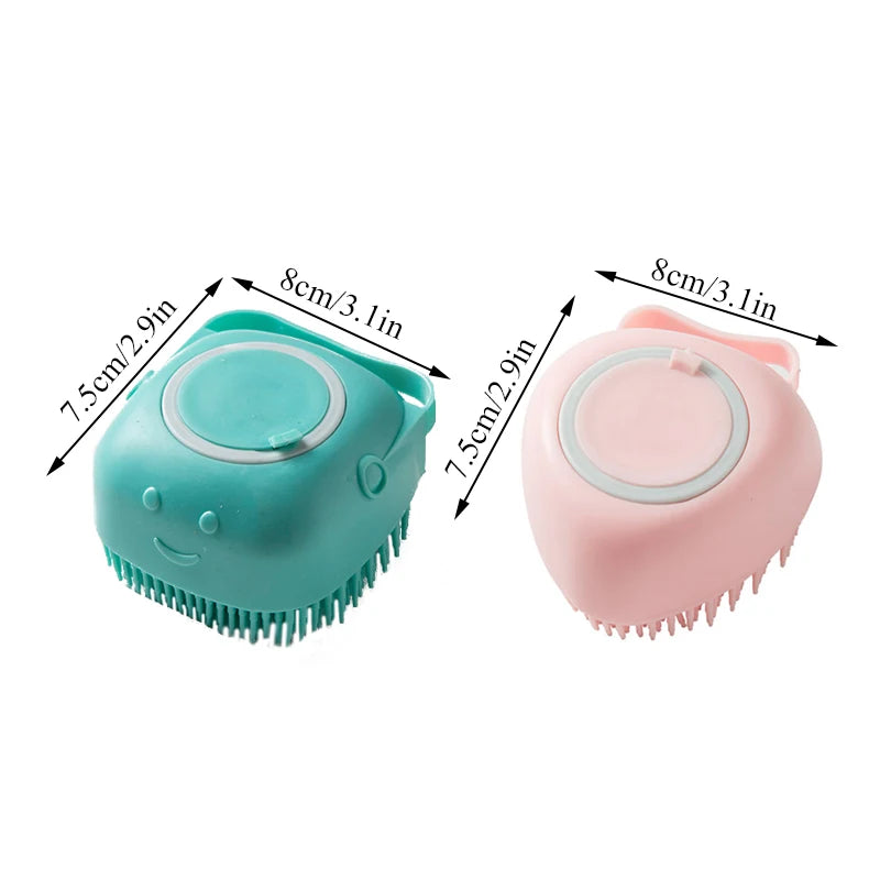 Exfoliating Sponge Dead Body Scrubber Skin Head Washing Brush Comb Silicone Bristle Bath Brush Scalp Massager Bath Tool Hygienic