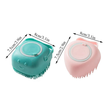 Exfoliating Sponge Dead Body Scrubber Skin Head Washing Brush Comb Silicone Bristle Bath Brush Scalp Massager Bath Tool Hygienic