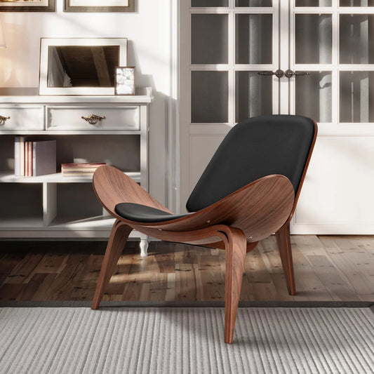 Silla nórdica de tres patas, sofá Simple, sillón de cuero sintético, sillón, sala de estar, muebles de oficina
