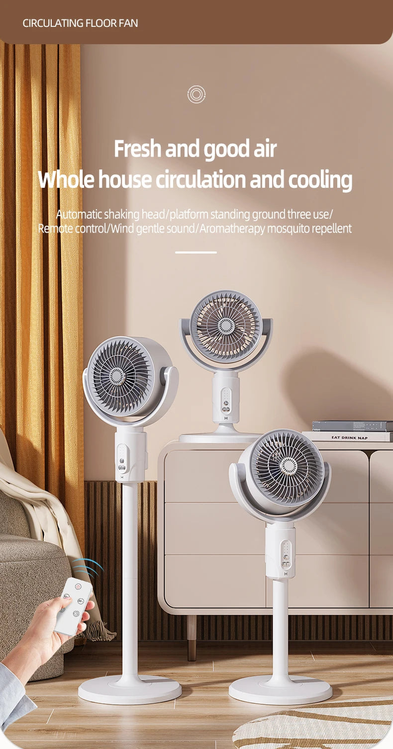 F1 Air Turbine Circulation Fan Floor-standing Fans Adjustable Air Circulating Fan Adjustable Height Timing Control Rechargeab