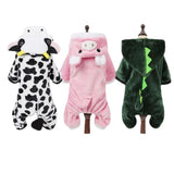 Cute Animal Dog Cat Costume Small Dogs Cat Winter Warm Pet Jumpsuit Pajama for Yorkies Poodle Overalls Puppy Mascotas Clothes