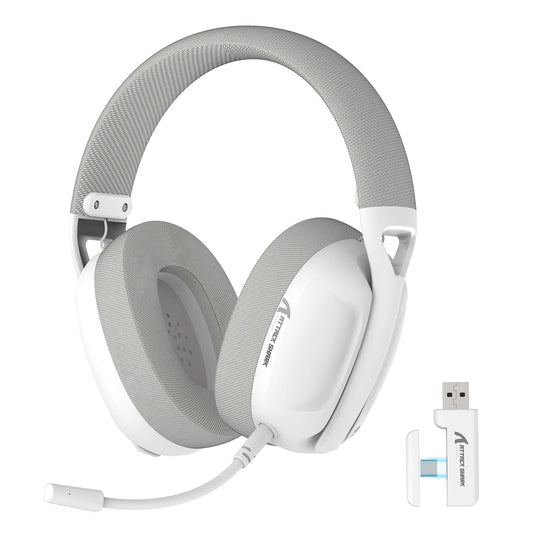 ATTACK SHARK L80 180g Ultra-Light Gaming Headset, Pluggable Microphone, Wired/Bluetooth/2.4G Wireless, 5.1 Channel Stereo Sound