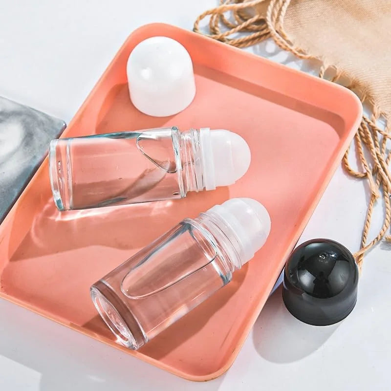 30/50ml Thick Glass Roller Bottle Empty Essential Oil Roll On Bottles Leak Proof Massage Roller Ball Refillable Bottle Container