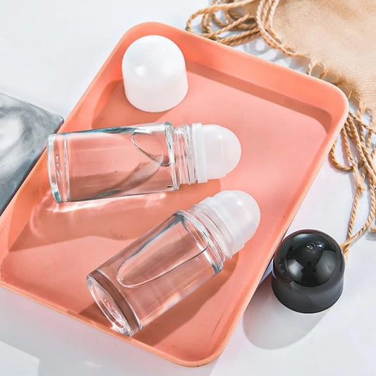 30/50ml Thick Glass Roller Bottle Empty Essential Oil Roll-On Bottles Leak-Proof Massage Roller Ball Refillable Bottle Container