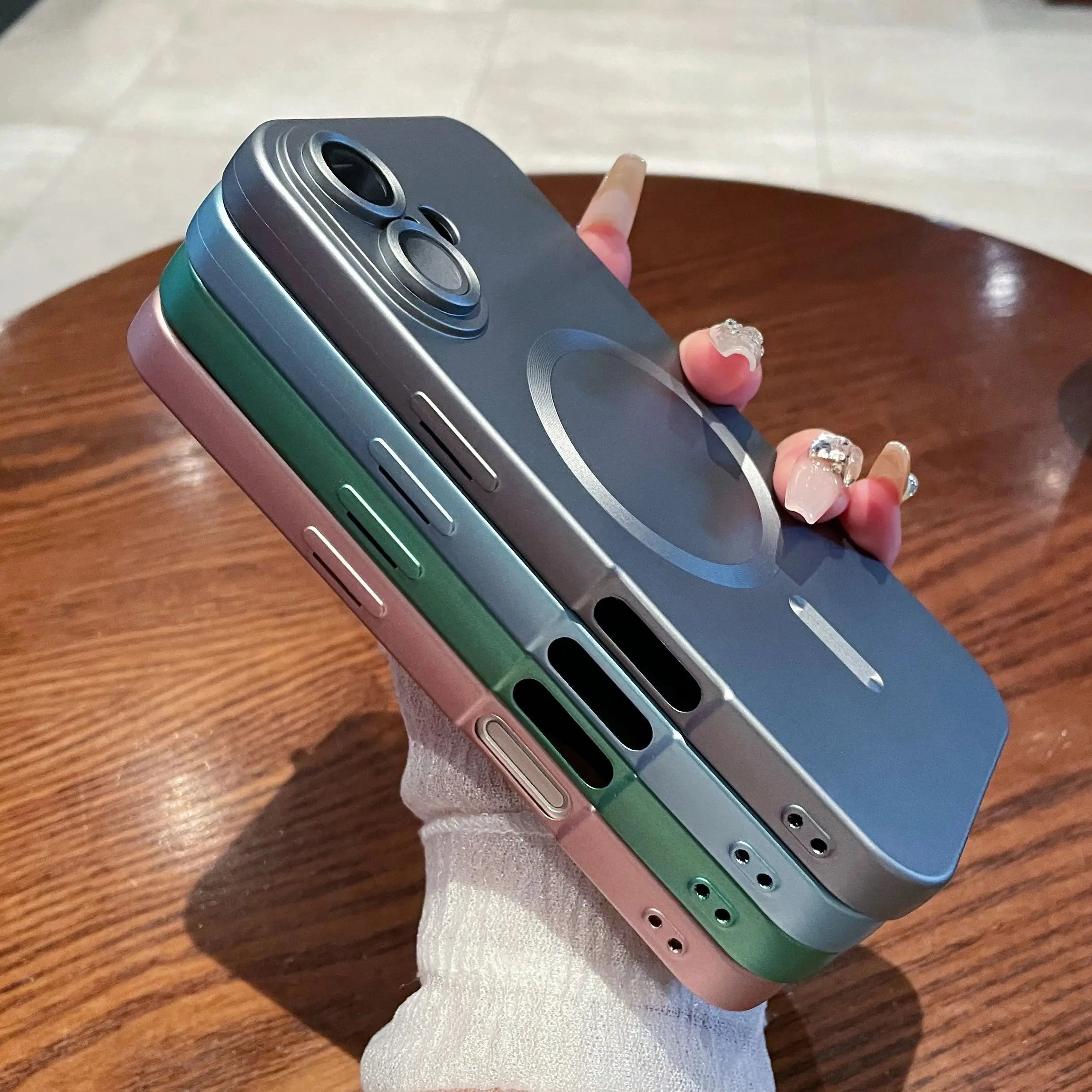 For Magsafe Silicone Matte Bumper Case For iPhone 16E 16 15 14 13 12 11 Pro X XS XR Max 8 7 Plus SE Magnetic Lens Protect Cover