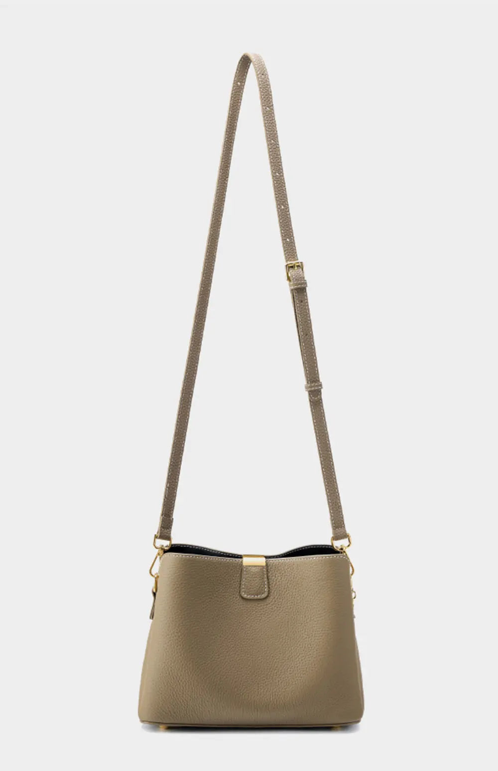 100% Genuine Leather Women's Bucket Bag Luxury Designer Versatile Shoulder Bag Women Commuter Crossbody Bags Female Handbag