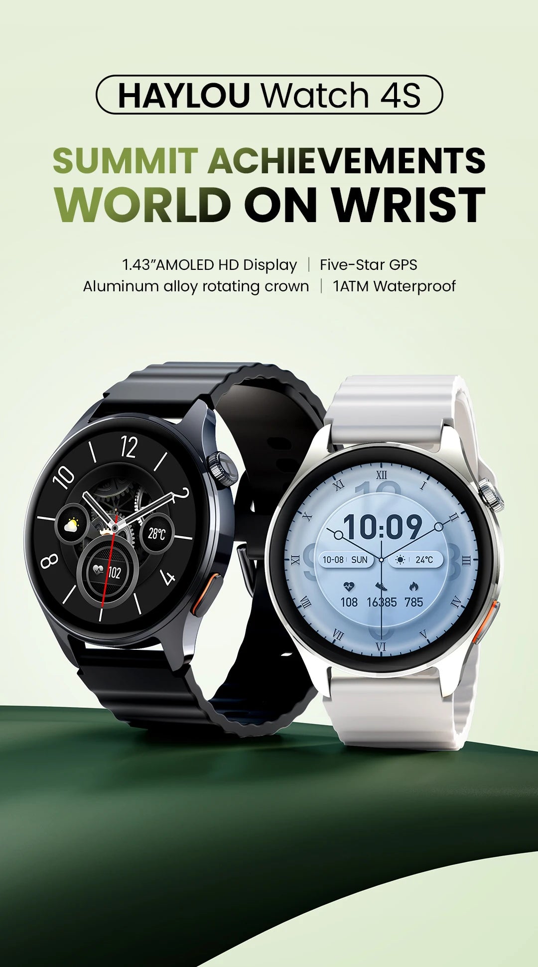 HAYLOU Watch 4S(HF012) GPS Smartwatch 1.43” HD AMOLED 5 Satellite GPS Positioning 120+ Workout Modes Sport Fitness Smart Watch