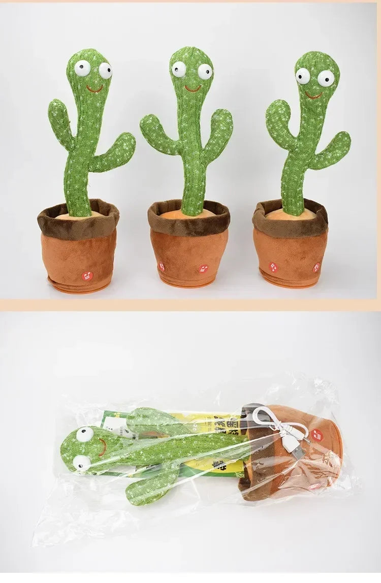 Cactus Magic Dancing Voice Replay Function LED Lights Sings Talks Dances Funny Interactive Plush Birthday Gift Hot Decoración