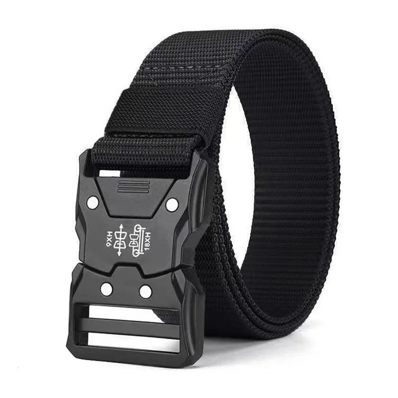 Cinturón táctico con hebilla de plástico Red Ears para hombre, multifuncional, estilo militar, de lona, ​​para entrenamiento al aire libre, de nailon sintético.