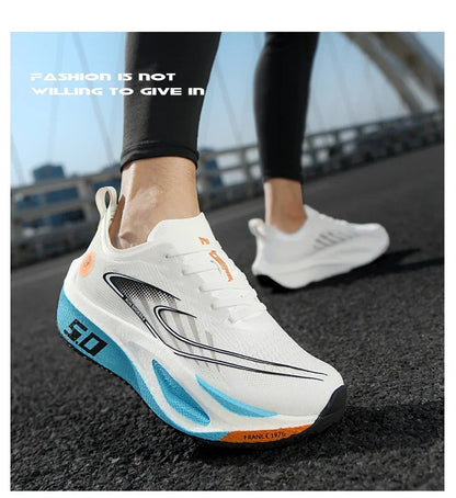 Unisex 2025 Full Carbon Plate Running Shoes Professional Marathon Racing Lightweight Bounce Cushion Breathable Sports Sneakers