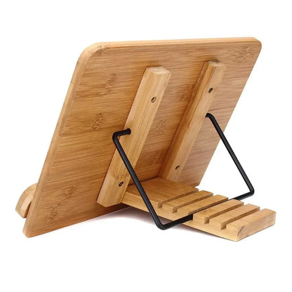Bookends Jumon Bamboo Reading Desk Holder Sturdy Bookstand Textbooks Lightweight Portable Adjustable Book Cookbook Stand