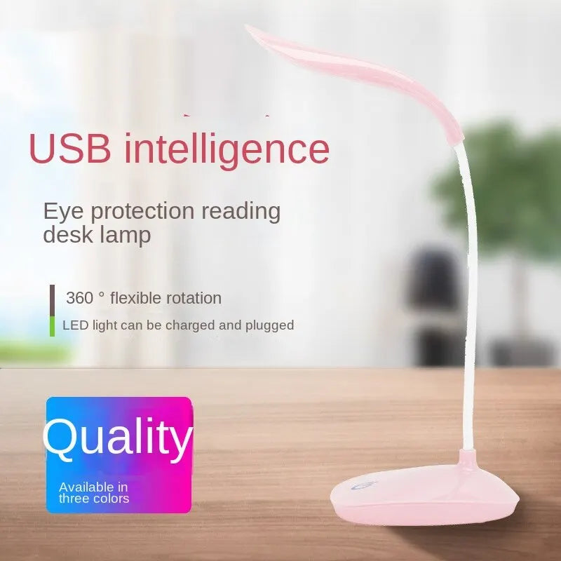 LED Table Lamp USB Chargeable 3 Color Stepless Dimmable Desk Lamp Touch Foldable Eye Protection Reading Night Light Rechargeable