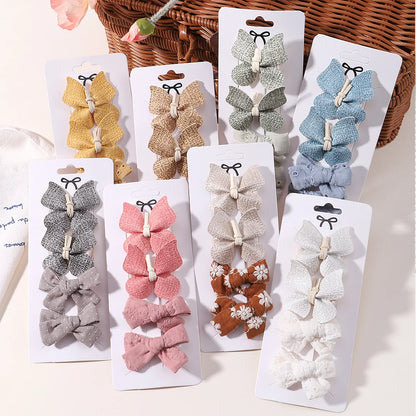 4Pcs/set Cute Baby Girls Knitting Headwear Handmade Crochet Butterfly Alloy Hairs Clips Kids Hairpins Fashion Desgin Headwear