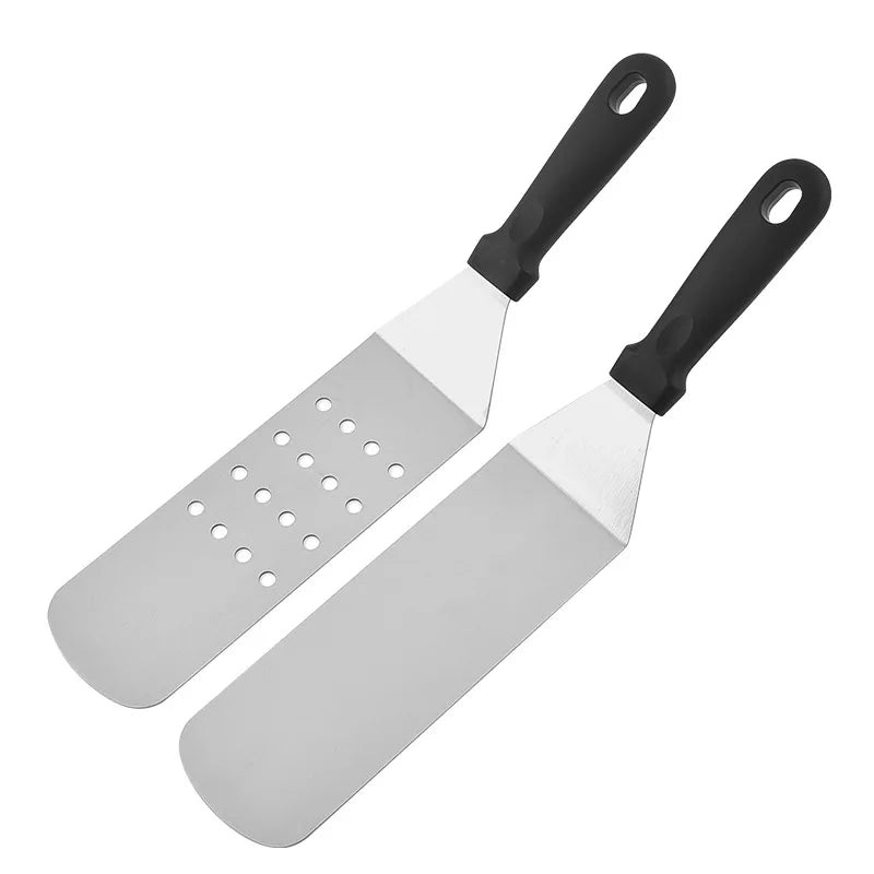 Kitchen Stainless Steel Scraper Cooking Spatula Barbecue Spatula Plate Barbecue Spatula Hamburger Spatula Cooking Utensils
