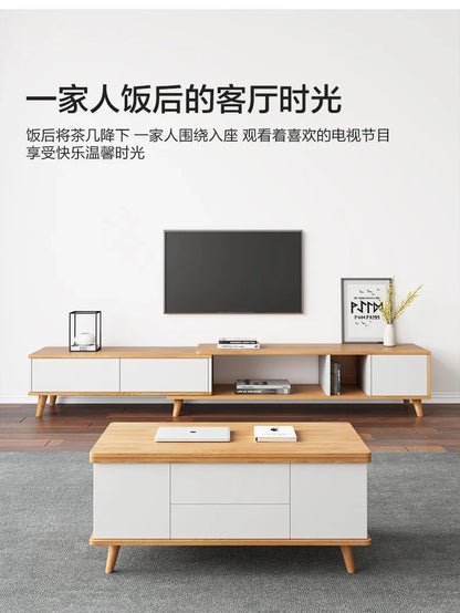 Mesa de centro elevable con almacenamiento Trau, blanca, alta, moderna, nórdica, minimalista, para apartamento, muebles para el hogar