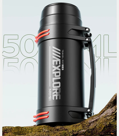 Large Capacity Thermos Bottle with handle Double-wall vacuum Insulated Bottles Leakproof Water Jug for Travel Hiking Camping