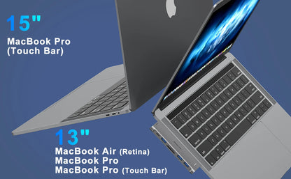 MOKiN USB Type C Hub for MacBook Pro USB Adapter Docking Station Dual USB C to HDMI USB3.0 SD/TF for MacBook Mac Dongle Laptops