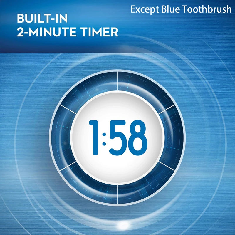 Cepillo de dientes eléctrico Oral B para adultos, recargable, con rotación, blanqueamiento 3D y cabezales de regalo.