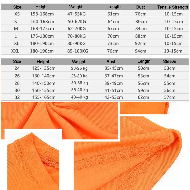 Men Women Kids Children Boy Girl Compression Running Long T Shirt Fitness Sport Basketball Football Gym Sportswear Clothes 8659