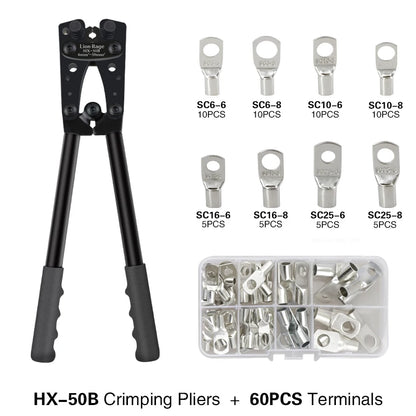 Crimping Pliers Tube Terminal Crimper Hex Crimp Tool Multitool Battery Cable Lug Cable Hand Tools HX-50B 6-50mm² AWG 10-0