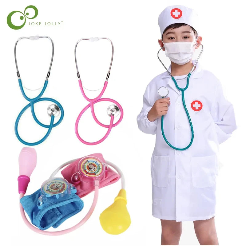 Uniforme de médico y enfermera de simulación para niños, abrigo cruzado, disfraz de Halloween, juego de juguetes para bebés, fiesta de cumpleaños elegante