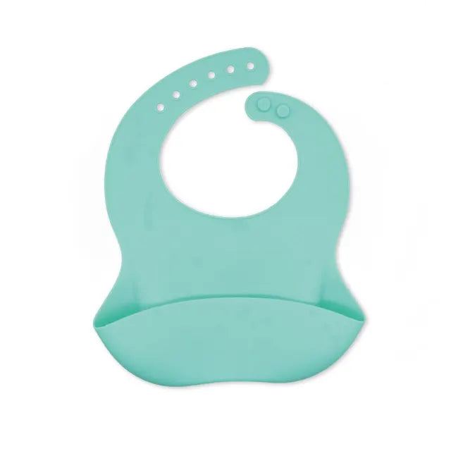 Waterproof Baby Bib with Cartoon Animal Printed, Soft Silicone Adjustable Feeding Material for Toddlers, Cute Girl and Boy 