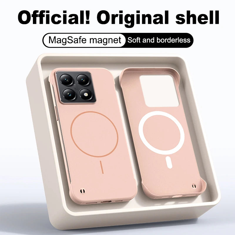 Frameless Ultra Thin Magnetic Case For Xiaomi 14T Pro Magsafe Hard PC Matte Shockproof Cover For MI14T 14TPro Shell Bumper