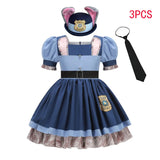Disney Zootopia Judy Bunny Costume for Girls Dress Cosplay Carnival Party Clothes Disguise Cartoon Zoo Fantasia Outfits