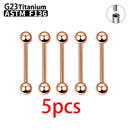 1/5/10pcs G23 Titanium External Internal thread Piercing Jewelry 14G 16G Long Industrial Sexy Barbell Barbell Ring Tongue