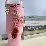 Portable lip gloss electronic pen pendant lip gloss keychain 13mm silicone ring