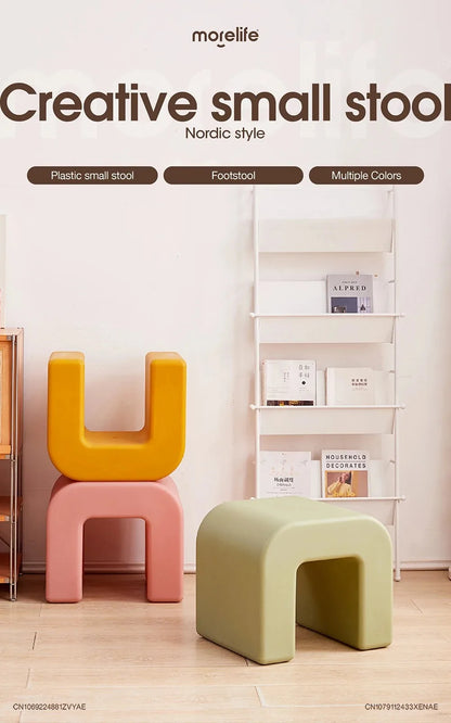 Plastic Minimalist Modern Living Room Shoe Changing Stool Small Stools Chairs Coffee Tables Side Table Bench Muebles Furniture