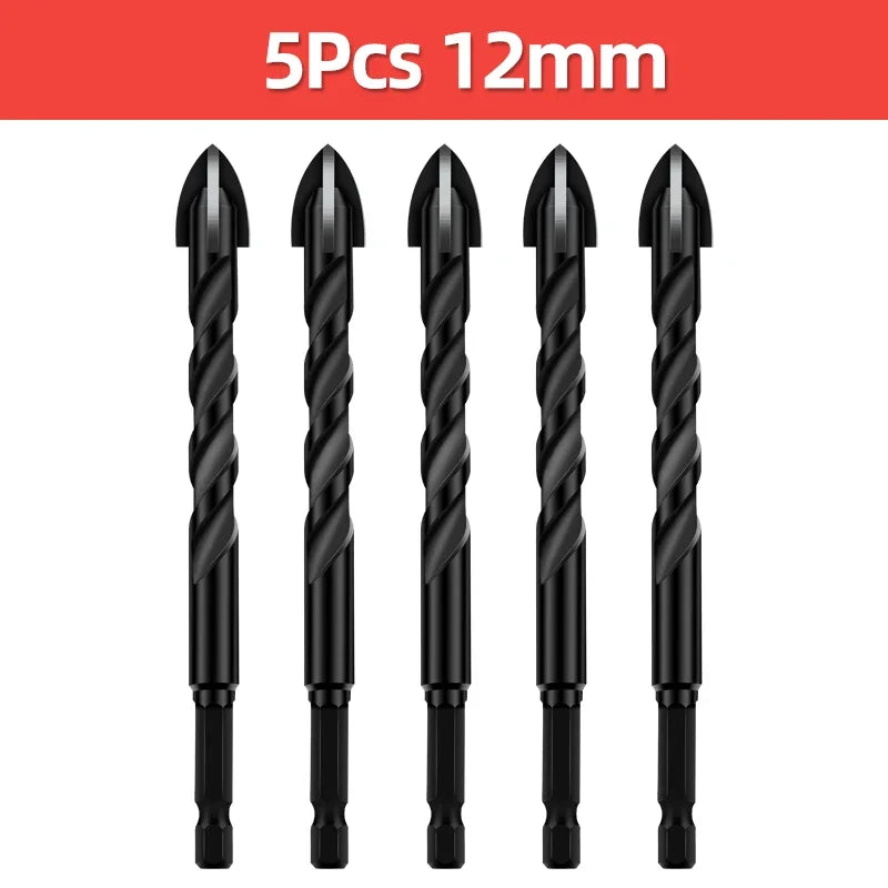 Cross Hex Tile Drill Bit For Glass Concrete Ceramic Tile Hole Opener Tunsten Carbide Hard Alloy Bits Set Tools 3 4 5 6 8 10 12mm