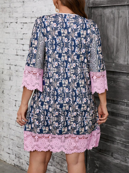 Plus size moda elegante vestido feminino solto vestido casual feminino vestido impresso novo temperamento