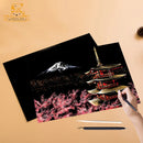 Scratch Art Paper Set 2 Sheets World Landmark Night Scene with Stylus DIY Crafts Stress Relief Creative Painting Adult Kids Gift